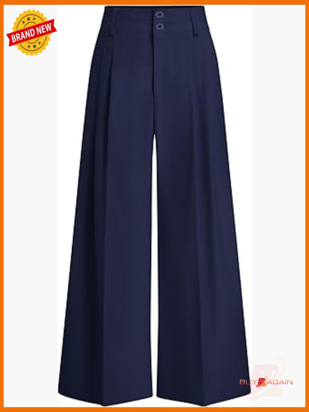 High Waisted Wide Leg Palazzo Pants Pleated Front